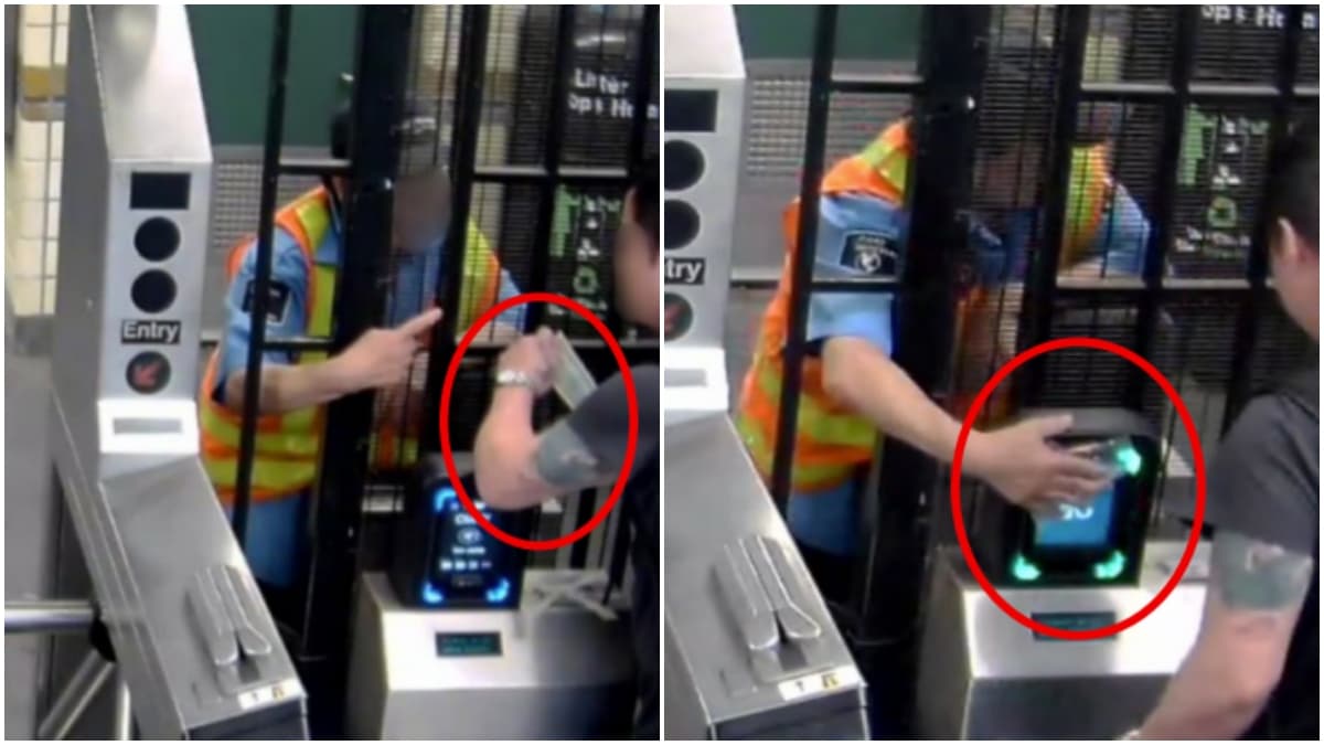 El primer caso ocurrió el 14 de julio de 2025, cuando cámaras captaron a un hombre entregando dinero antes de cruzar la puerta del metro.