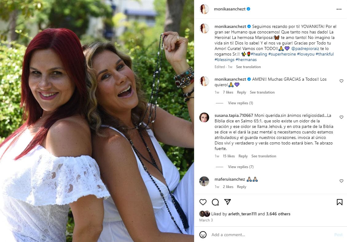 Mónika Sánchez y su hermana Yovanka.