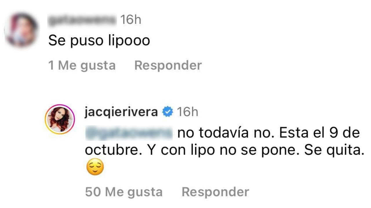 También hubo quienes le dijeron a Jacqie Rivera que "se hizo la lipo".
