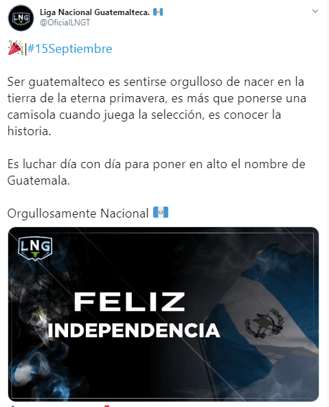 Equipos latinoamericanos y del resto del mundo, se suman a las felicitaciones por la celebración de la Independencia de México, Guatemala, el Salvador, Costa Rica, Honduras y Nicaragua.
