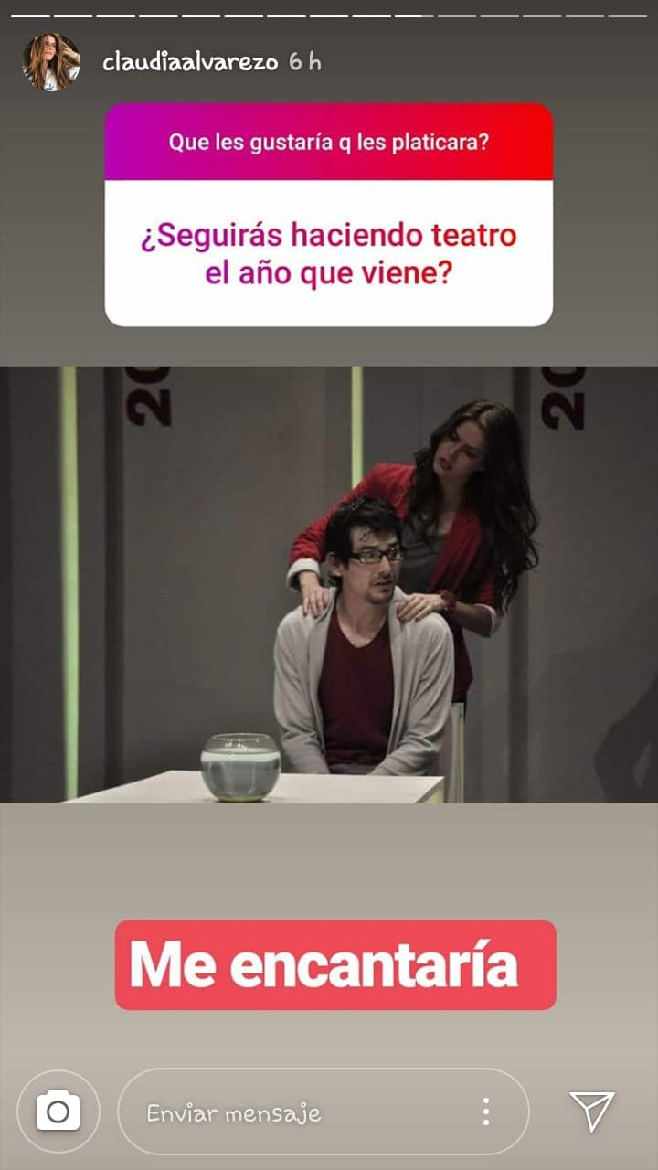 En cuanto a su vida profesional, Claudia Álvarez manifestó que le “encantaría” hacer teatro para 2020. ¿Será que Kira la deja?