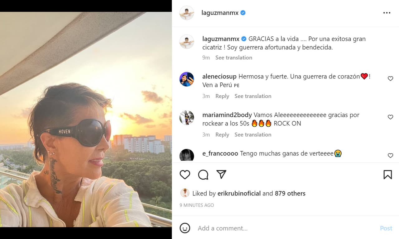 Alejandra Guzmán publicó un mensaje tras su operación.