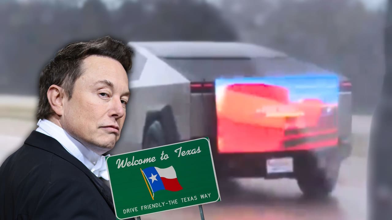 Graban un Tesla Cybertruck con “una pantalla pegada en su parachoques”: ¿Innovación o riesgo en las carreteras de Texas?
