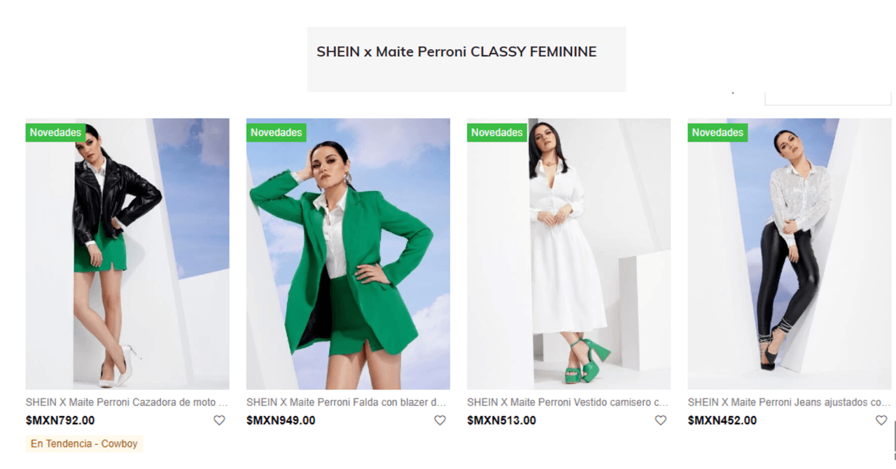 Colección de ropa de Maite Perroni en Shein