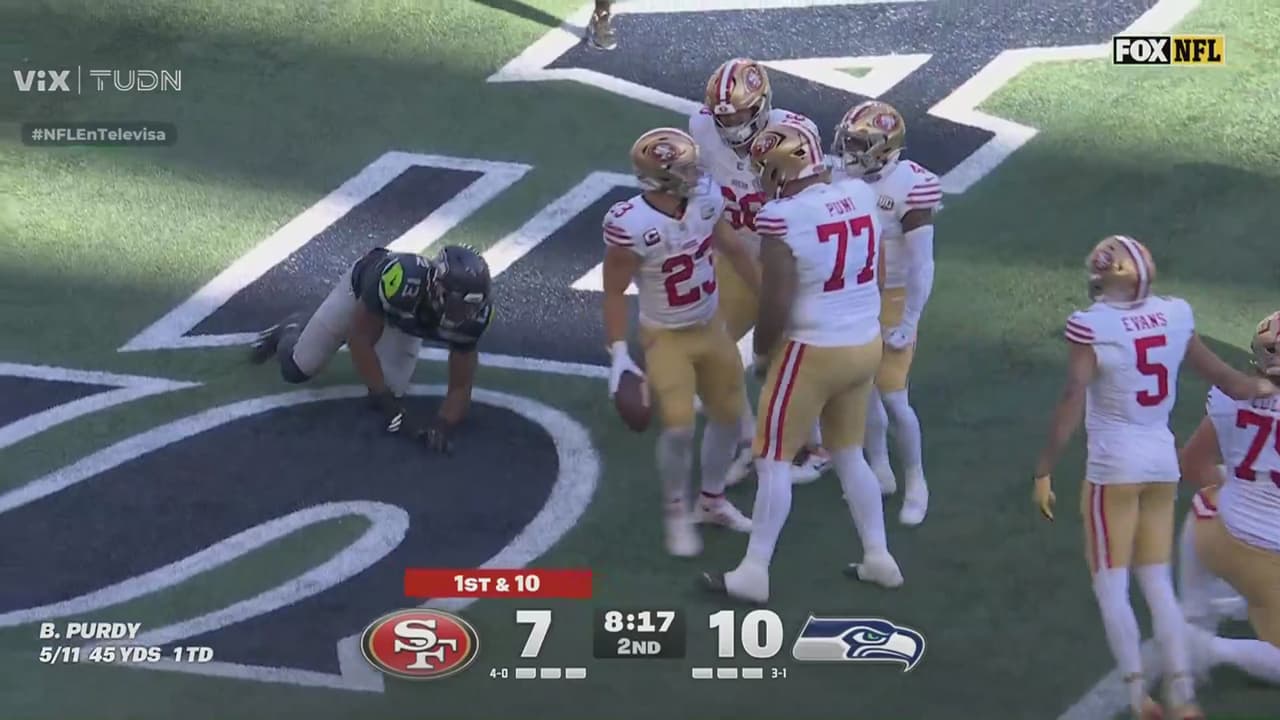¡Aprovechan fumble! Touchdown de Christian McCaffrey para 49ers