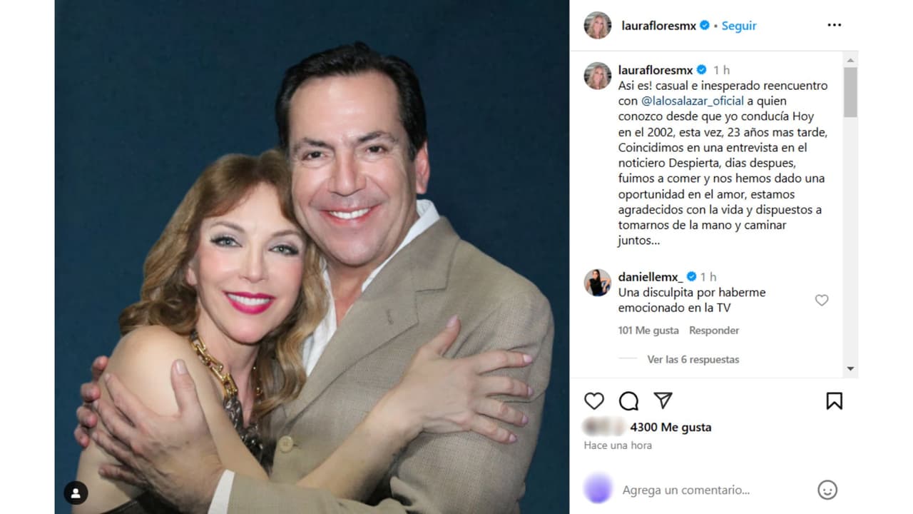 Así confirmó Laura Flores su romance con el periodista Eduardo Salazar.