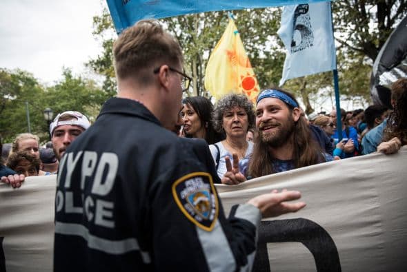 Aunque se presentaron algunos arrestos, en general la protesta se realizó tranquilamente.