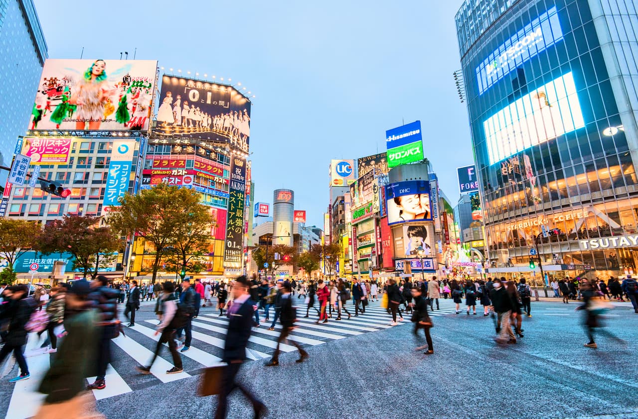 Barrio de Shibuya en Tokio, Japón