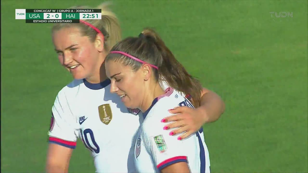 ¡Doblete de Alex Morgan! Tuvo su revancha de cabeza para el 2-0