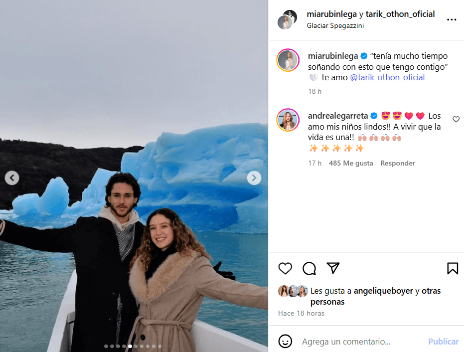 Mía Rubín compartió fotos de su viaje a Argentina con su novio, Tarik Othon.