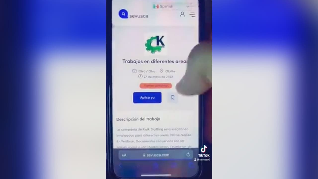 -Al seleccionar un empleo aparece la descripción, horario, paga y la ubicación.
<br>-Cada empleador tiene caracterísiticas y requisitos específicos.
<br>-Encontrarás la forma en la que debes solicitar el trabajo, en algunos casos se puede hacer a través de 'Sevusca' o por teléfono directamente con el empleador.
<br>-Te explican qué trabajos requieren E-verify.
<br>-Puedes subir tu curriculum y los empleadores podrán localizarte de forma más rápida.
<br>
