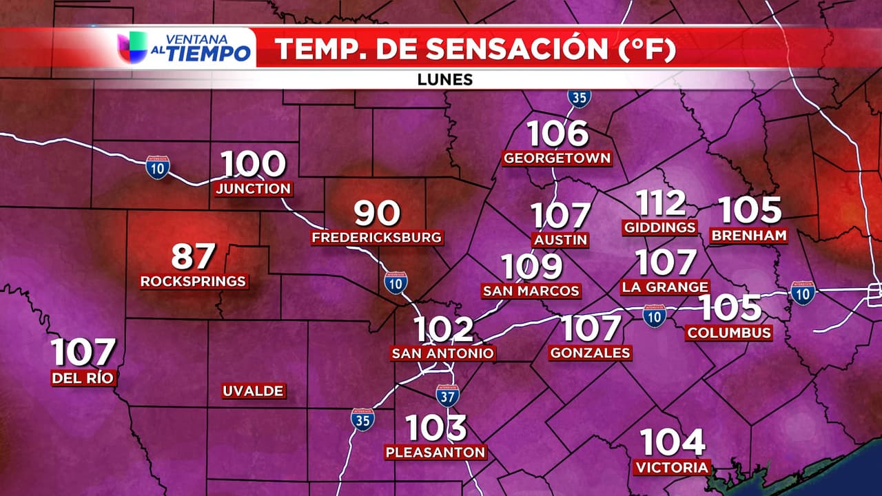Calor extremo en el centro de Texas: se registran índices de hasta 109 grados 