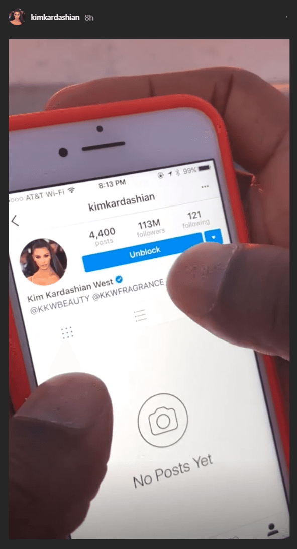 “Es el cumpleaños de Khloé. ¿Qué ustedes creen? ¿
<b>Debo pedirle a este tipo que me desbloquee</b>?” dijo Kim Kardashian en un video en su 
<b><a href="https://www.instagram.com/kimkardashian/">Instagram</a>,</b> provocando una carcajada a la pareja.