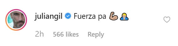 Julián Gil le envió "fuerza" a su amigo Ferdinando.