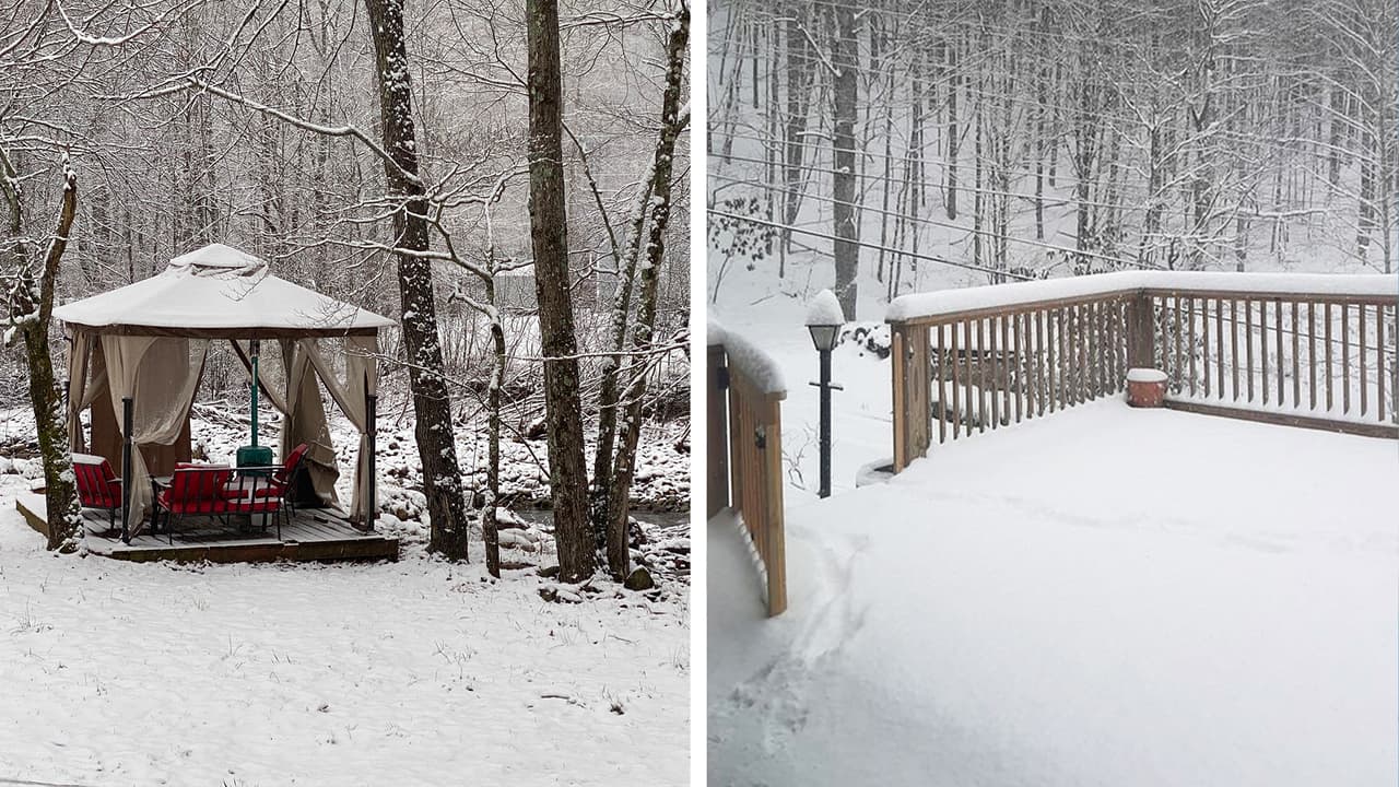 Así se vive la primera nevada de 2021 en Carolina del Norte