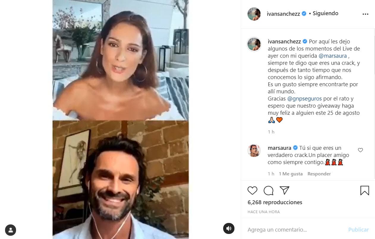 Lo dijo en una charla con su amiga la actriz española Mar Saura a través de un 'live' en Instagram.
<br>