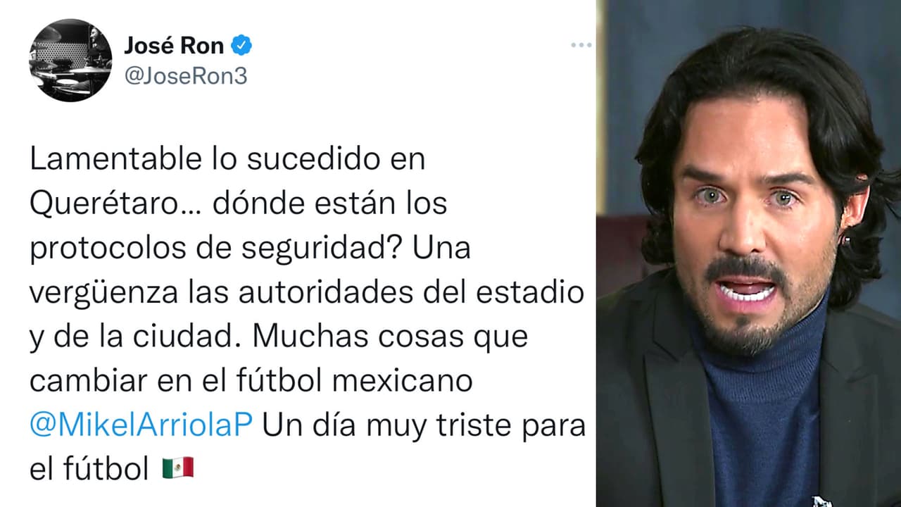 José Ron, uno de los famosos de las telenovelas con mayor afición al futbol, dejó saber su malestar ante las imágenes que han dado la vuelta al mundo y 
<b>cuestionó "los protocolos de seguridad".</b>