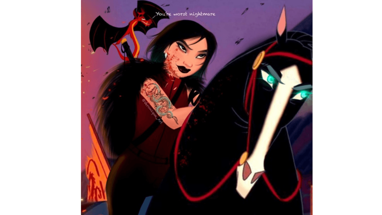 <b>Mulan</b>, sin duda alguna luce irreconocible, si la princesa logró la victoria China venciendo a los ‘Hungos’ en su versión normal, en esta nueva le tomaría la mitad de tiempo y esfuerzo. Inclusive su propio caballo relumbra más poderoso que nunca.