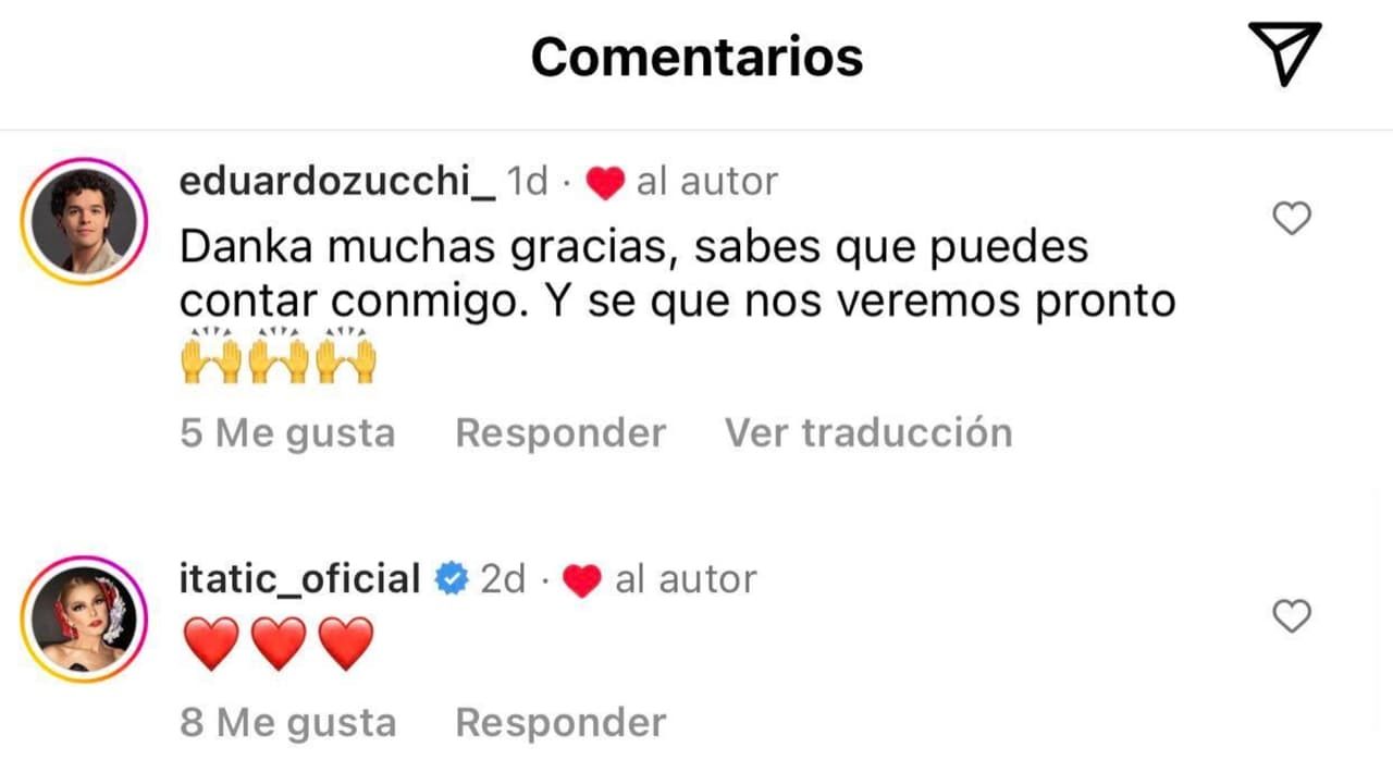 Esta fue la reacción de Itatí Cantoral al mensaje que 'Danka' le dedicó a su hijo Eduardo Zucchi.
