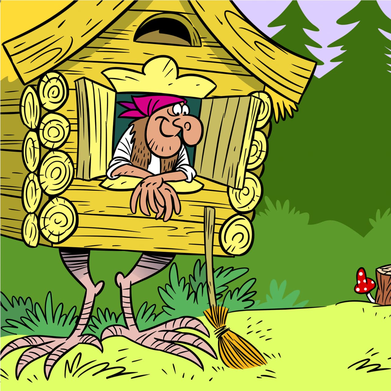 Una peculiaridad de su hogar es que curiosamente se dice que se levanta sobre dos enormes patas de gallina, que le permite moverse de una ubicación a otra sin ningún problema. En las afueras, la 'decora' con cráneos iluminados en su interior por velas.