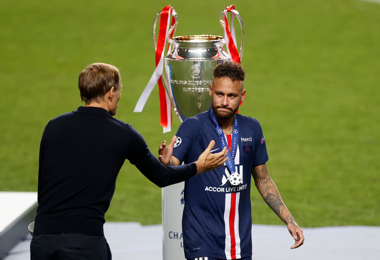 Thomas Tuchel y Neymar del PSG.