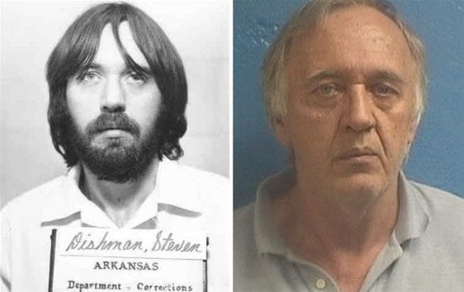 El fugitivo Steven Dishman, en 1984 (i) y en 2017 (d).