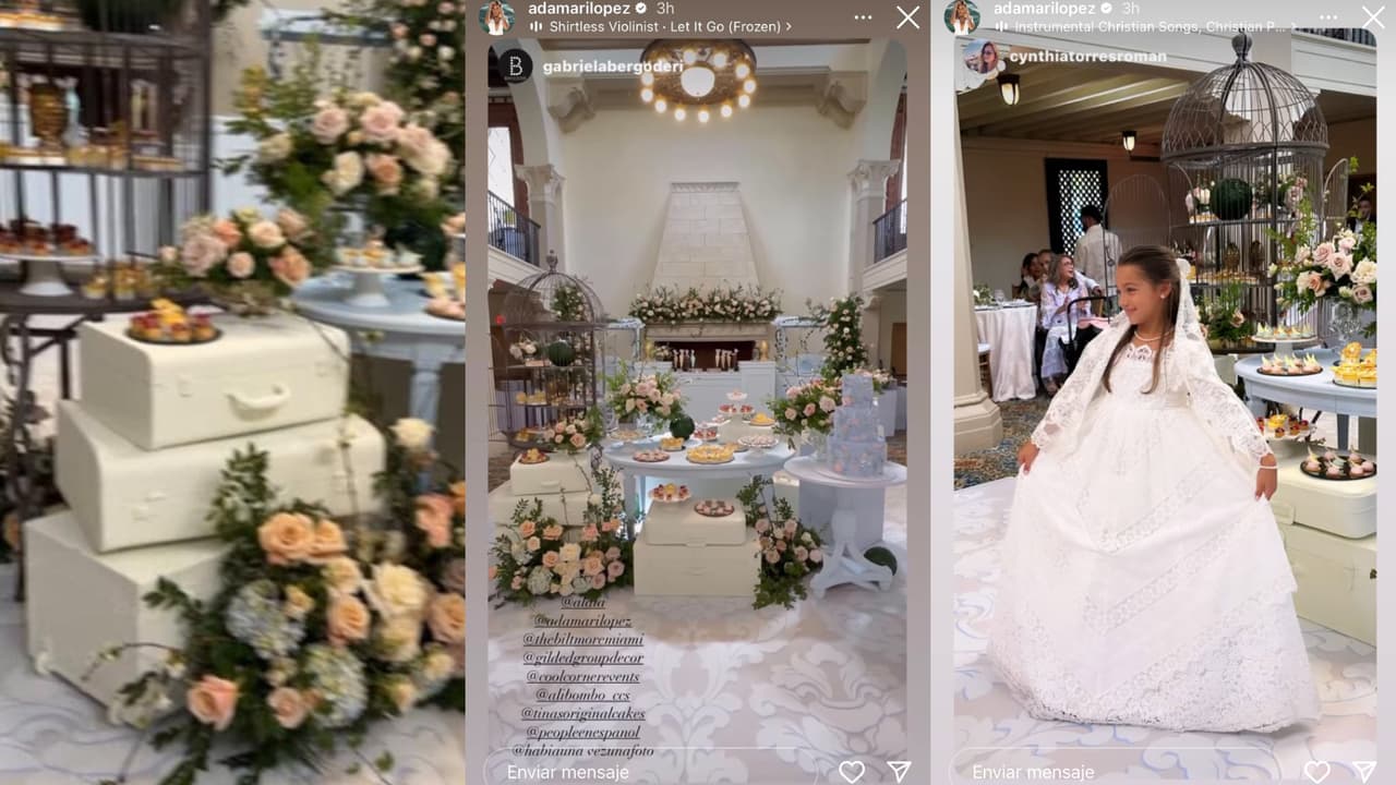 Así lució parte de la decoración de la primera comunión de Alaïa, la hija de Toni Costa y Adamari López.