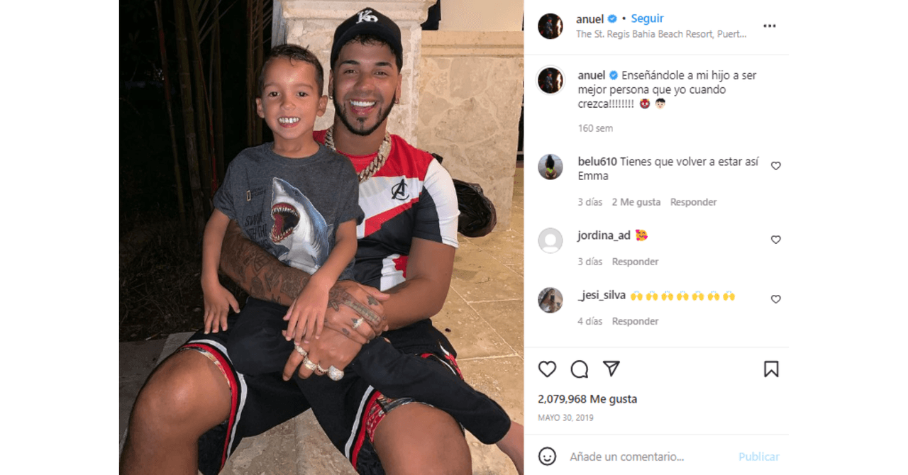 Anuel AA y su hijo Pablo
