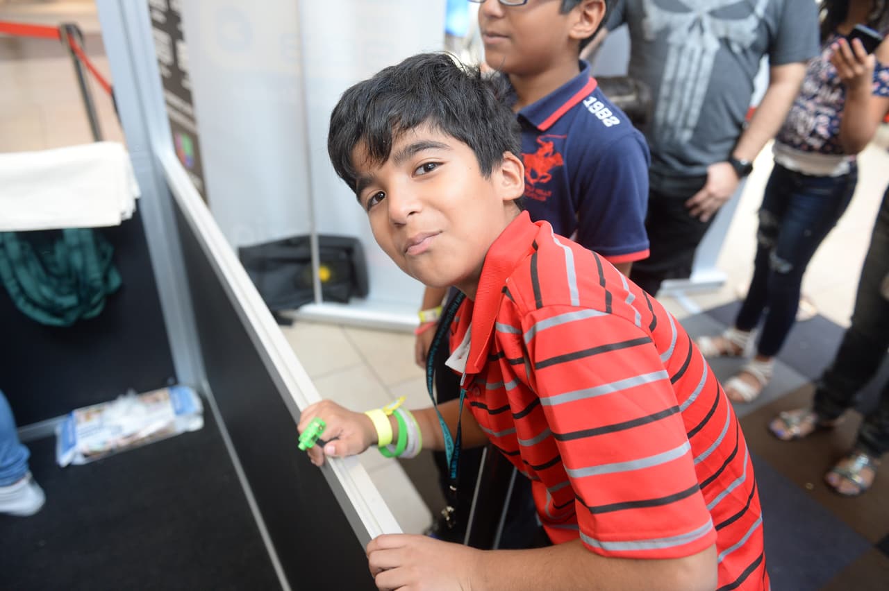 Los niños fueron felices con los juegos de destreza.