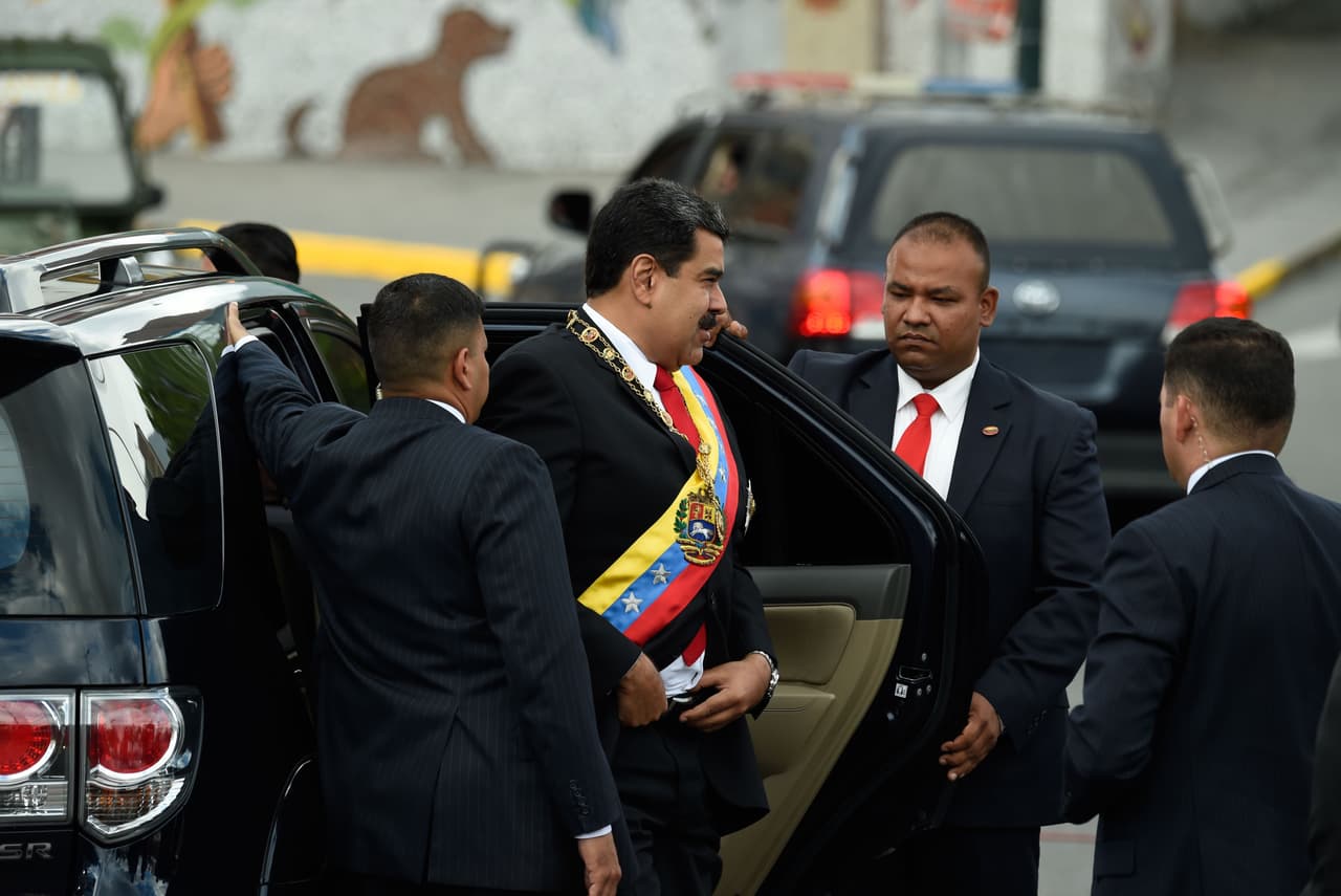 Así llegaba Nicolás Maduro para celebrar el 81 aniversario de la Guardia Nacional en Caracas este 4 de agosto de 2018, día en que la controvertida Asamblea Constituyente de Venezuela celebra su primer aniversario.