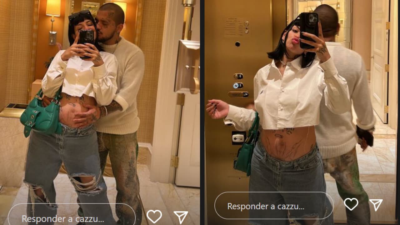 Nodal posó por primera vez con Cazzu mientras ella presumía su pancita de embarazo.