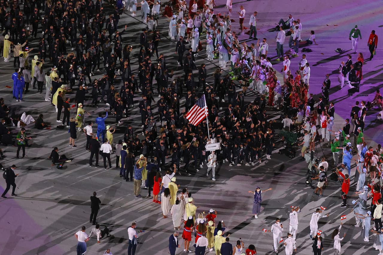 La delegación de Estado Unidos en el desfile inaugural. En total competirán 613 atletas estadounidenses en estos juegos.
