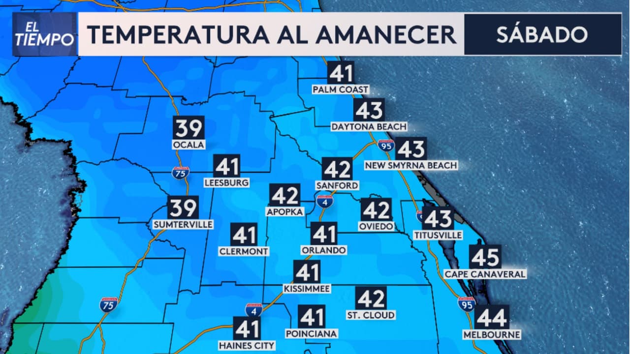 Viernes lluvioso y fin de semana frío en Florida Central 