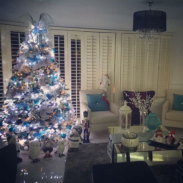 Mientas que la actriz y reciente mamá de gemelos, compartió con sus fans su arbolito de navidad.