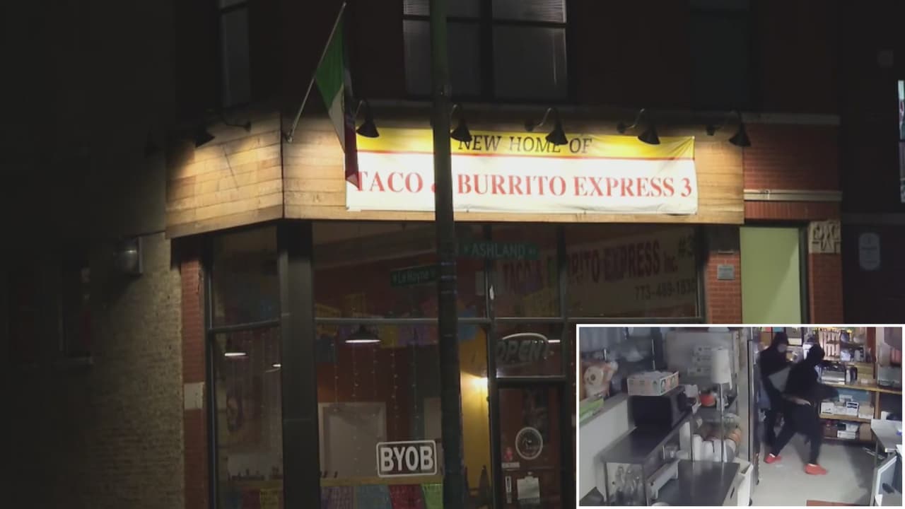 Rompen cristales y asaltan a un restaurante mexicano en Chicago: Robo queda captado en las cámaras de seguridad 