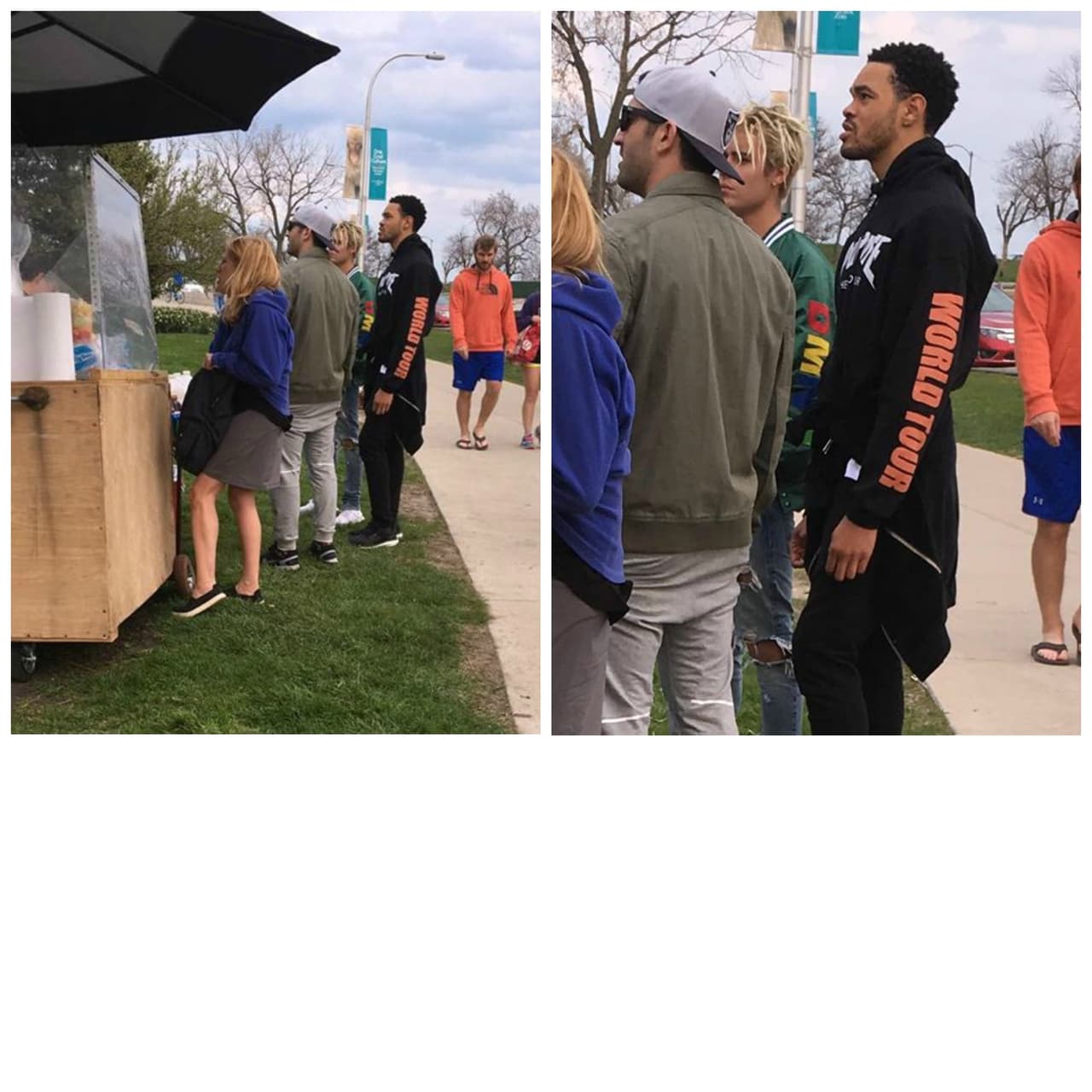 Captan a Justin Bieber comprando un raspado en Chicago