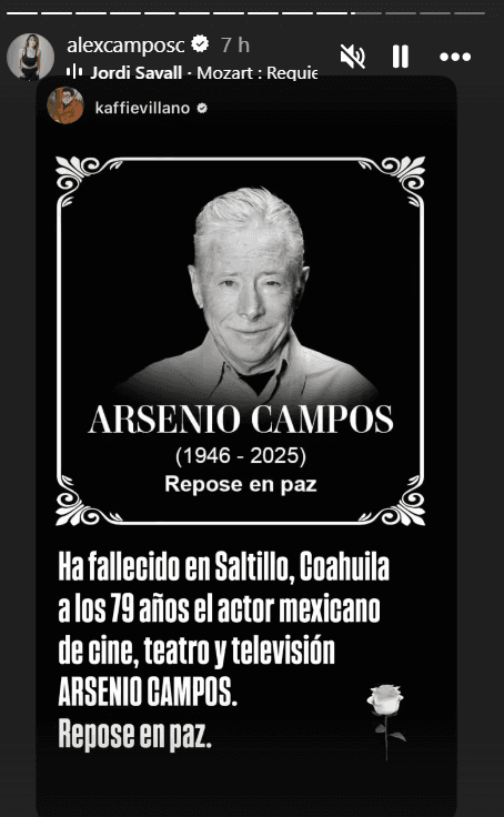 Álex Kaffie brindó detalles de la muerte del actor Arsenio Campos.