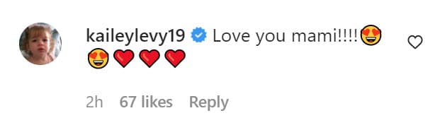 La hija de la actriz le contestó con un 
<b>"te amo, mami". </b>
<br>