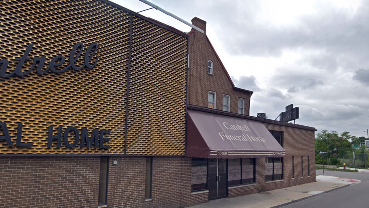 Funeraria Cantrell en Detroit donde fueron hallados los restos de 11 bebés.