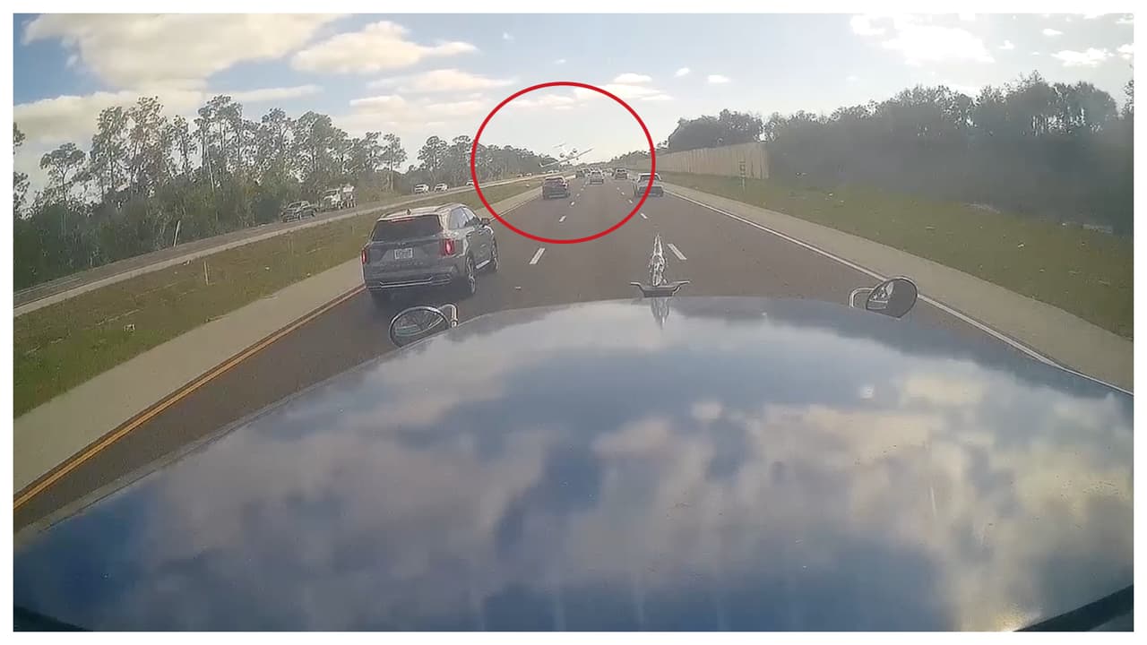 Nuevo video muestra a un avión privado cayendo contra una autopista de Florida