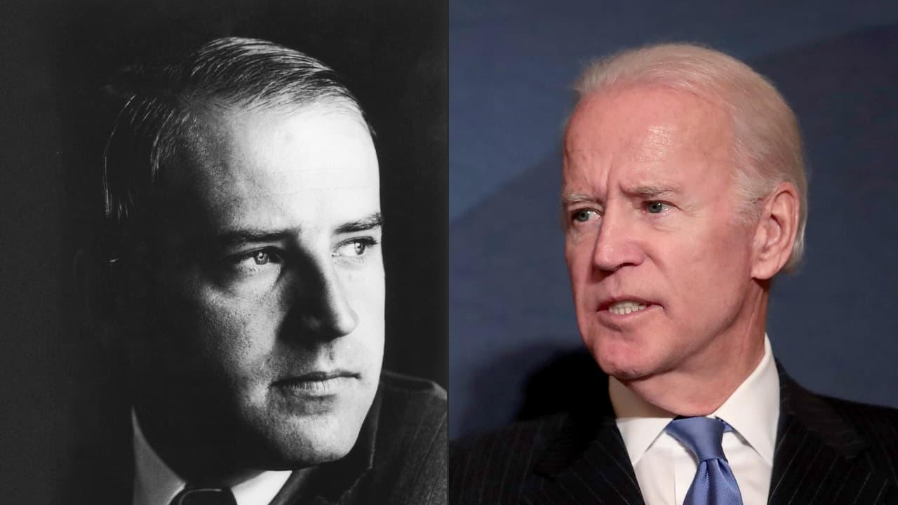 <b>Joe Biden nació en 1942 (75 años)</b> y fue vicepresidente de los EEUU desde 2008 hasta 2016. En 1969 fue elegido como concejal del ayuntamiento de New Castle, Delaware, su primer cargo representando al partido demócrata. La foto antigua (Izq) fue tomada cuando era candidato al senado por Delaware. La foto reciente (der) es del 1 de noviembre de 2017. Su nombre suena como posible candidato para la presidencia en 2020.
<br>