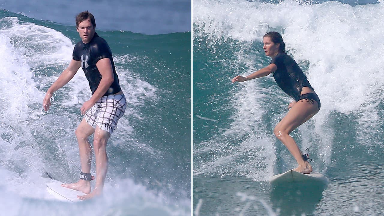 ¡A surfear, Gisele y Tom!