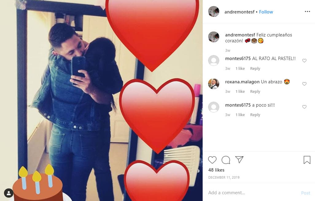 El 11 de diciembre pasado Andre publicó esta imagen abrazando a una mujer de cabello negro y estatura mediana. Junto a la foto escribió: "¡Feliz cumpleaños corazón!". Yalitza Aparicio cumple años el 11 de diciembre.