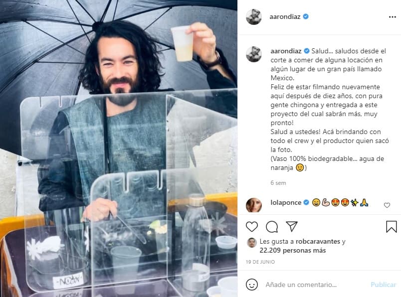 En junio había adelantado que estaba 
<b>filmando en la Ciudad de México</b> después de 11 años de trabajar fuera del país azteca.