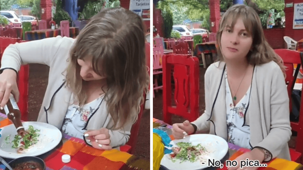 Europea prueba salsa mexicana por primera vez y su inesperada reacción se hace viral: ¿No picó?