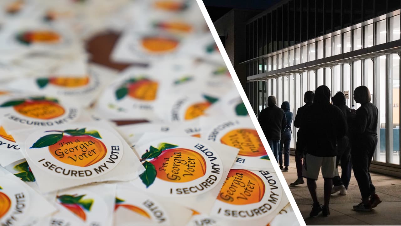 Miles de personas hacen fila y rompen el récord del primer día de votación anticipada en Georgia 