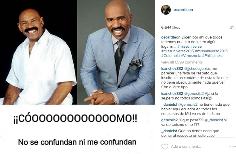 Pero el gran Óscar tomó todo con humor y hasta aceptó que él y Steve son igualitos. Con un mensaje lo dejó claro en redes sociales.