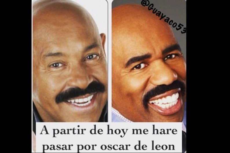 Ambos tienen agradable sonrisa, bigote y la misma mirada...