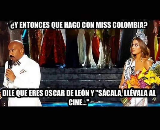 En otras imágenes hasta se incluyó a la desafortunada colombiana que en cuestión de minutos persió la corona.