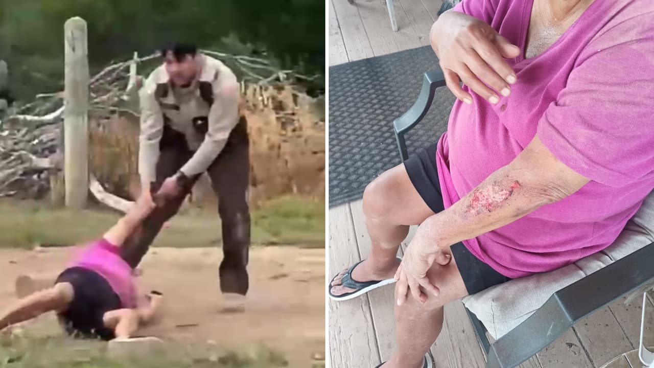 Adulta mayor termina arrastrada, esposada y lastimada durante arresto de su hijo en Texas